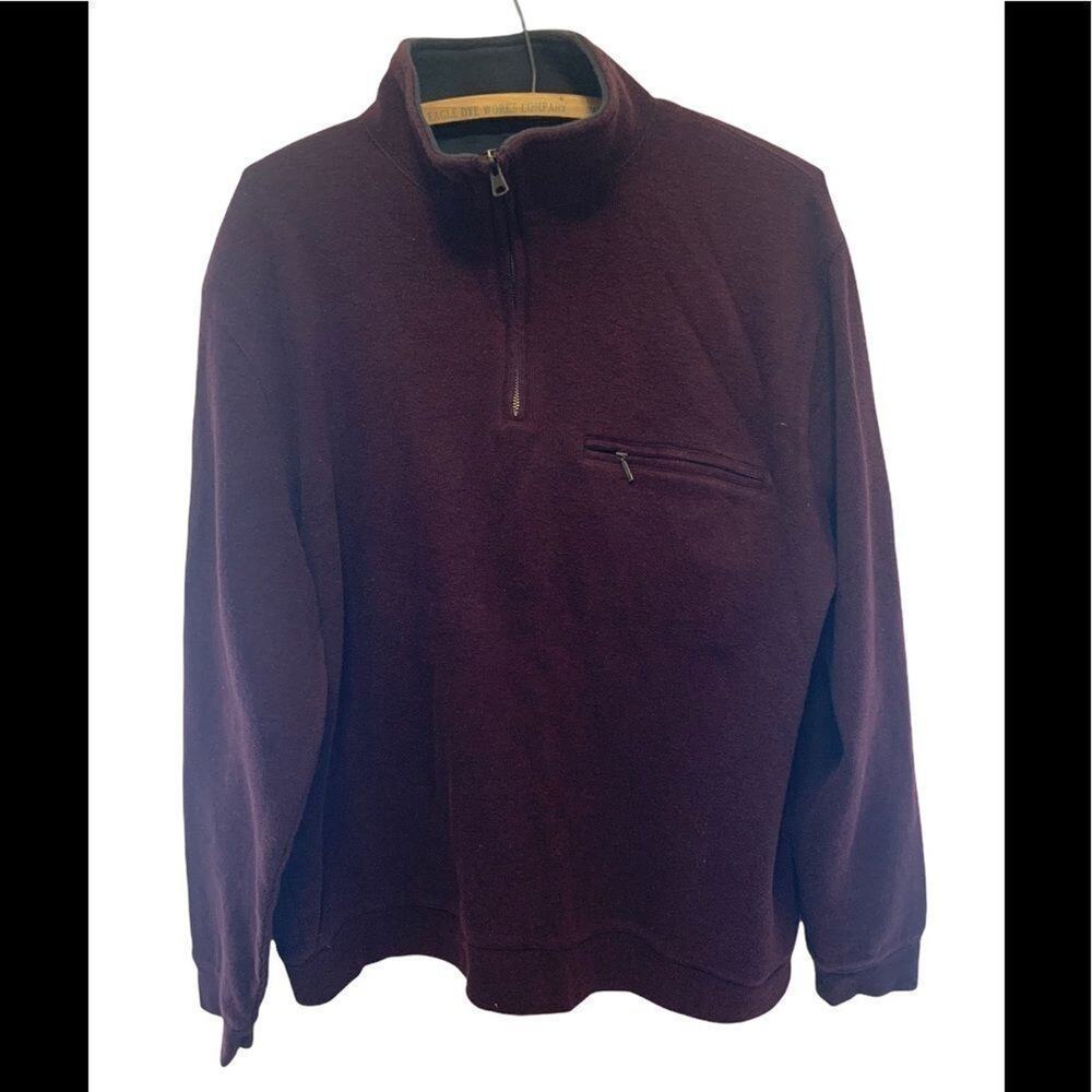 Pendleton 1/4 zip pullover manzanita style w zippered pocket in maroon. Sz XL
